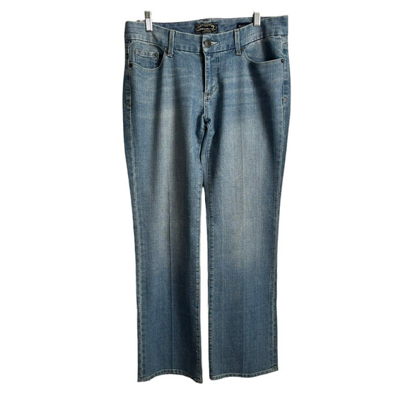 Seven 7 Mid Rise Bootcut Jeans Womens Size 31 Light Wash Stretch 33" Inseam - Picture 2 of 11